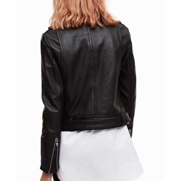 Aritzia Mackage Rumer Pebbled Real Leather Jacket Black(size xxs) - Picture 3 of 10